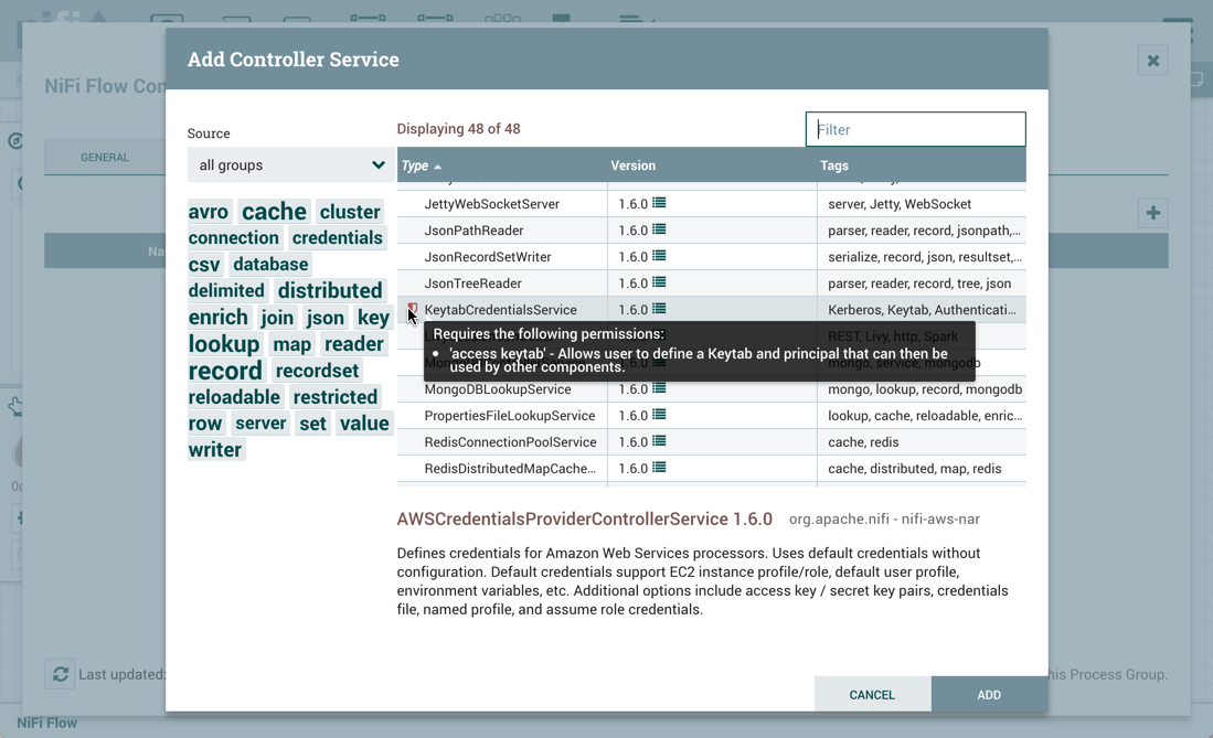 KeytabCredentialService 所需权限